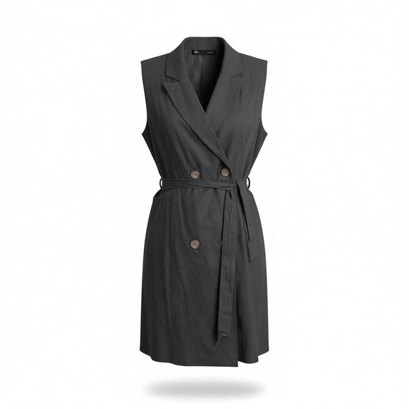 Love Tree Black Double-Breasted Mini Dress Sz M - Picture 2 of 6